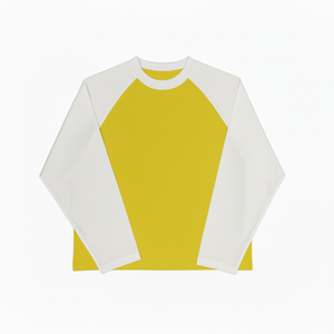 T-shirt unisexe 100% coton à manches longues 200 g/m², col rond, coupe ample, couleur contrastée, printemps-automne, couleur unie, t-shirt homme - Product Image 6