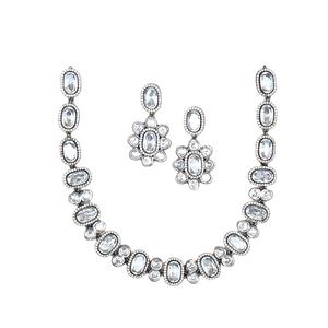 Dernier arrivage Beau design en argent sterling 925 Beau collier à pois blanc avec boucles d'oreilles pendantes pour femmes à bas prix - Product Image 1