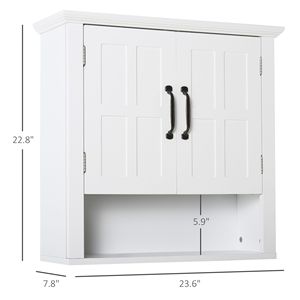 Armadietto da cucina bianco a 2 ante con ripiano regolabile - Product Image 3