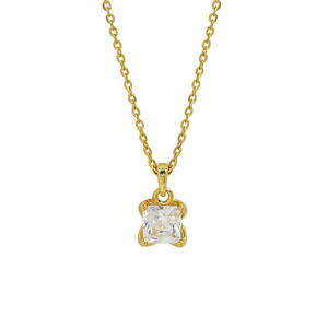 Pendentif Charme Solitaire Tendance en Zircon Cubique Taille Princesse 1,00 CT pour Femme, en Argent Sterling 925, Cadeau de Luxe de Haute Qualité - Product Image 1