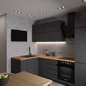 JY Vietnam bisagras de cierre suave RTA encimera de mármol artificial en forma de L gabinetes de cocina personalizados Hardware - Product Image 6