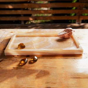 Plateau rectangulaire en onyx miel, plateau de service décoratif en pierre naturelle, plateau en onyx de luxe fait main, fournisseur en gros - Product Image 1
