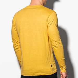 Camiseta de Manga Larga para Hombre, 100% Algodón, Corte Ajustado, Color Sólido, Estilo Vintage Informal, Cuello Redondo, Diseño Liso, Personalizable en la Parte Delantera, Lavada - Product Image 6