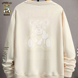 Sweat-shirt vintage en molleton de coton épais pour hommes, col rond, personnalisable avec logo, vente en gros, streetwear - Product Image 3