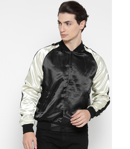 Servicio OEM, Chaqueta de Béisbol Personalizada para Hombre, Chaqueta Satinada con Bordado, Chaqueta Deportiva de Poliéster Impermeable con Cremallera y Corte Ajustado - Product Image 1