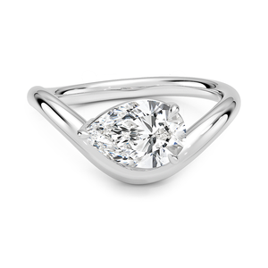 แหวนหรูหราประดิษฐ์จากทองคำขาวแท้ 14K - Product Image 1