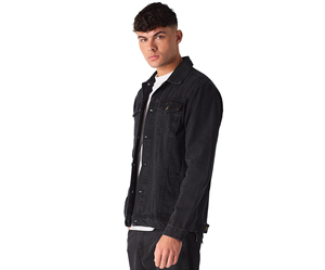Stylish High Fashion Denim Jacket Men Casual Outdoor Streetwear Plain Dyed Waterproof Breathable OEM Services - Product Image 3