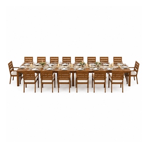 Mesa de Comedor Moderna de Madera Sólida para Exteriores, para Hotel, Resort, Villa, Patio, Jardín, Restaurante, Muebles Comerciales - Product Image 5