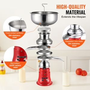 Separatore Elettrico per Crema in Acciaio Inox 304, Produzione 100L/H, 10500 Giri/Min, Separatore per Latte di Capra, Macchina Centrifuga per Lavorazione Lattiero-Casearia - Product Image 2