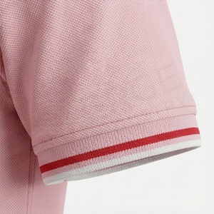 Polo en coton Oxford rose à manches courtes pour homme, logo brodé, style décontracté chic, respirant, coupe classique, design uni - Product Image 6