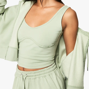 Ensemble de survêtement vintage pour femme, 2 pièces, coupe ample, avec sweat à capuche et short, en molleton polyester/coton, écologique - Product Image 6