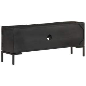 Mueble para TV de Madera de Mango Sólida con Acero con Recubrimiento en Polvo Negro de 45.3 Pulgadas para Sala de Estar - Product Image 3