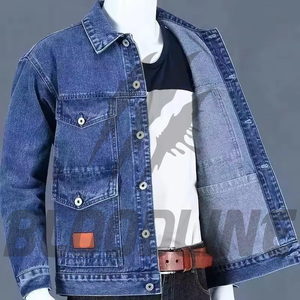 BLOODLINE INTERNATIONAL Women's Denim <b>Trucker</b> <b>Jacket</b> Full Sleeve Button Collar Washed Solid Blue Cotton Winter Regular Fit Patch - Product Image 6