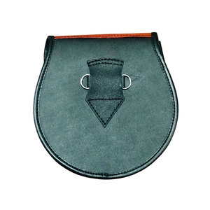 Traditional Red Black Leather Sporran Bull Face Badge Sporran With <b>Belt</b> & <b>Chain</b> Top Selling 2026 - Product Image 3
