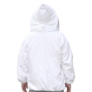 Veste de protection pour apiculteur avec voile en maille amovible, respirante, coupe ample, manches en polyester et coton, blanche, sécurisée - Product Image 2