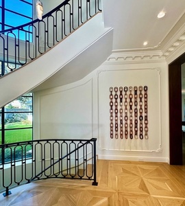 Décoration murale en résine transparente bleu clair, sculpture d'anneaux entrelacés en acrylique pour la maison, l'hôtel, décoration intérieure suspendue - Product Image 5