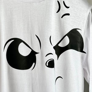 T-shirts streetwear pour hommes, design mignon avec visage de panda, polyester/coton tricoté, manches courtes, graphisme personnalisé - Product Image 5