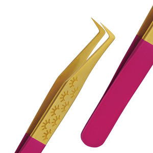 Pinces à cils en acier inoxydable à pointe fine, de haute qualité, avec logo personnalisé, durables, à prise parfaite, pour les soins des yeux, vente chaude - Product Image 2