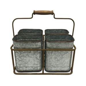 Porta Cubiertos Decorativo de Metal Galvanizado, Organizador de Utensilios Rústico para Decoración de Encimeras - Product Image 1