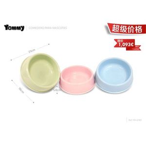 Comedero para mascotas Yommy de 21 cm, plato individual de plástico para gatos y perros - Product Image 1