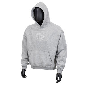 Sweat à capuche épais et respirant pour l'hiver, style streetwear, personnalisé, 100 % coton, épaules tombantes, molleton uni, coupe classique pour homme - Product Image 1