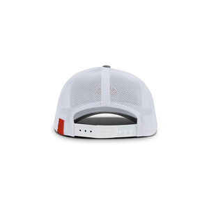 Gorras de béisbol deportivas de malla de 6 paneles personalizadas con cierre a presión, gorras trucker de camuflaje de pato con parche de cuero, a la moda para ciclismo, playa y actividades al aire libre. - Product Image 2