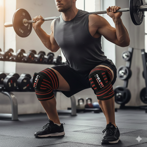 Rexfit Sports - Rodilleras Elásticas de Compresión para Levantamiento de Pesas, Soporte para Rodillas para Gimnasio y Levantamiento de Pesas - Product Image 2