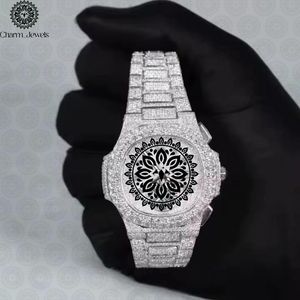 Montre mécanique de luxe Charm_Jewels en acier inoxydable pour homme, cadran analogique 40 mm, fermoir caché à bouton-poussoir, date automatique, vintage, 10 bars - Product Image 3