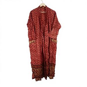 Kimono long bohème en soie japonaise traditionnelle pour femmes, vêtements de plage vintage à la mode avec patchwork pour les vacances d'été à la plage - Product Image 1