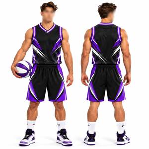 Nuevo Uniforme de Baloncesto Sublimado Transpirable de Talla Grande, Servicio OEM, Color y Diseño Personalizados, Uniforme 100% Poliéster - Product Image 3