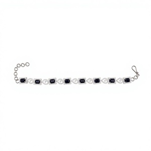 Wholesale Classic CZ Charm <b>Bracelet</b> with Rhodium Plating Artificial Fashion Jewellery Direct from India - Product Image 1