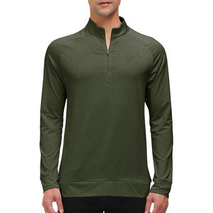 เสื้อยืดแขนยาวผู้ชายแบบสวมใส่สบาย น้ำหนักเบา ผ้าทอเนื้อนุ่ม ยืดหยุ่น ระบายอากาศได้ดี แห้งเร็ว เหมาะสำหรับออกกำลังกายและเล่นกีฬา มีซิป 3/4 - Product Image 3