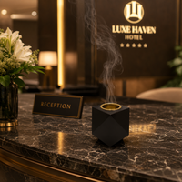 Brûleur à Bakhoor en bois authentique en forme de diamant |   Brûleur d'encens Oud arabe décoratif, porte-parfum d'intérieur pour cadeau de Ramadan et de l'Aïd