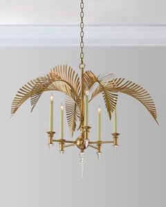 Lustre en laiton doré en forme de feuille de palmier, ampoules E14, lumière blanc chaud doux 2700K, luminaire suspendu pour salon - Product Image 6