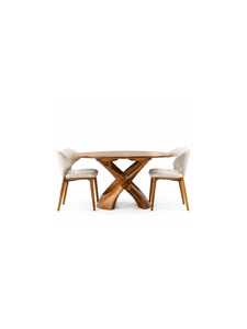 Modern Solid Rectangle Walnut Wood Luxury <b>Dining</b> Table Set <b>4</b> <b>Chairs</b> Midcentury Design Durable Stable Base Home Hotel Furniture - Product Image 1