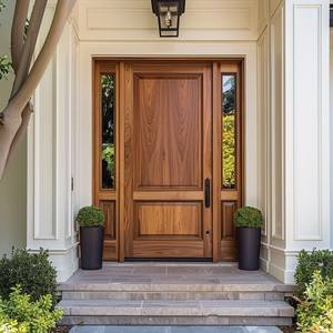 Puerta Lateral Minimalista de Alta Durabilidad, Madera Sólida de Roble y Teca Premium, Aislamiento Acústico, Superficie Acabada, Entrada Interior - Product Image 1