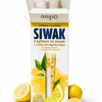 Bâtonnets de Miswak aux Herbes Premium, Lot de Cinq, Saveur Citron, Nettoyant Dentaire Naturel pour l'Hygiène Buccale Quotidienne et des Gencives Saines