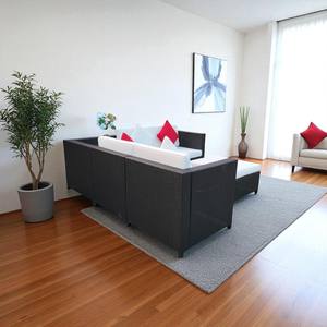 Ensemble de canapés sectionnels d'extérieur de luxe moderne PRSF-002 en rotin PE, mobilier de jardin avec coussins imperméables pour villas et complexes hôteliers - Product Image 4