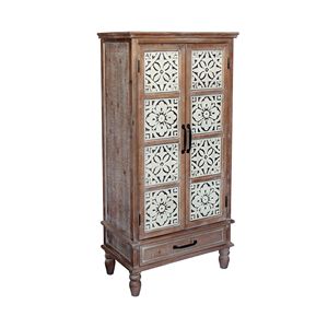 Mobiletto Alto in Legno Rustico 55.12 Pollici, Versatile Organizzatore per Buffet e Dispensa con Tocco Decorativo - Product Image 5