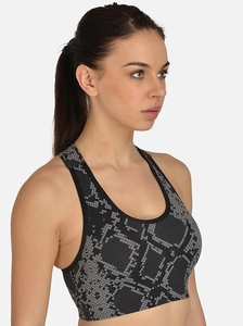 Soutien-gorge de sport dos nageur pour femme avec coussinets amovibles, imprimé géométrique, maintien moyen, pour yoga et fitness, respirant et à séchage rapide - Product Image 2