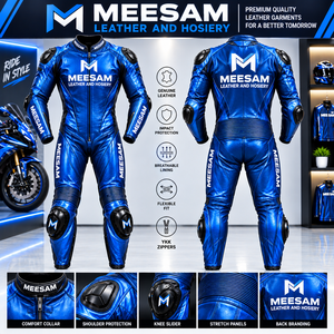 Combinaison de moto en cuir pleine fleur de vachette perforée respirante pour la course, équipement de protection pour la conduite - Product Image 3