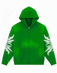 Sweat-shirt à capuche zippé pour homme, impression personnalisée, coupe classique, décontracté, respirant, en molleton français, avec poches, sweat-shirt unisexe - Product Image 5