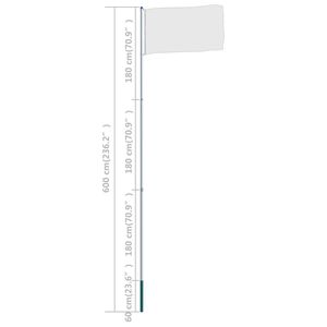 Pennone telescopico in alluminio 19.7 \ "per bandiere da esterno - Product Image 4