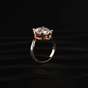 Bague solitaire ovale en diamant de laboratoire certifié IGI, couleur D-E, clarté VVS-VS, sertissage bypass, élégante, style rêve, bande classique brillante - Product Image 2