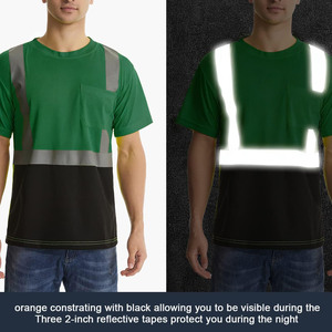 Chemise réfléchissante à manches courtes 100% polyester haute visibilité pour les travailleurs de la construction et des sites industriels - Product Image 3