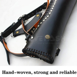 Handmade Leather Archery <b>Quiver</b> Strong Durable Build Adjustable Shoulder Belt Lightweight Outdoor Hunting Practice Gear For Men - Product Image 3