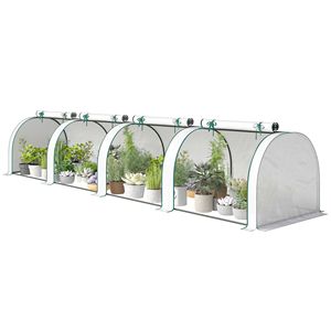 Grande Serra da Giardino Moderna Pop-up in Acciaio Zincato con Telaio in Legno/Acciaio e Materiale in PVC/Vetro per la Crescita delle Piante all'Aperto - Product Image 2
