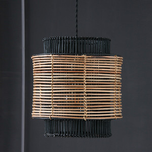 Handmade <b>Wicker</b> Pendant <b>Light</b> Shade Natural Rattan Hanging Lamp Cover Boho <b>Ceiling</b> Lighting Home Decor Fixture - Product Image 1