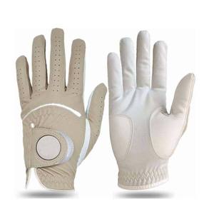 ถุงมือกอล์ฟหนังเทียมสีขาวแบบสั่งทำพิเศษของ Reesto International สำหรับมือขวา ใช้ได้ทั้งชายและหญิง พร้อมกระดุมแป๊กแบบสวม - Product Image 1