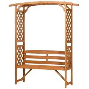 Panca da Esterno in Legno Marrone per Piante Rampicanti/Viti per Centri Commerciali, Parchi, Cortili, Hotel - Product Image 1